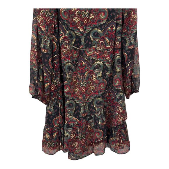 Tommy Hilfiger Women Paisley Print Long Sleeve Dress Keyhole Back Lined Size 18 - Picture 10 of 13